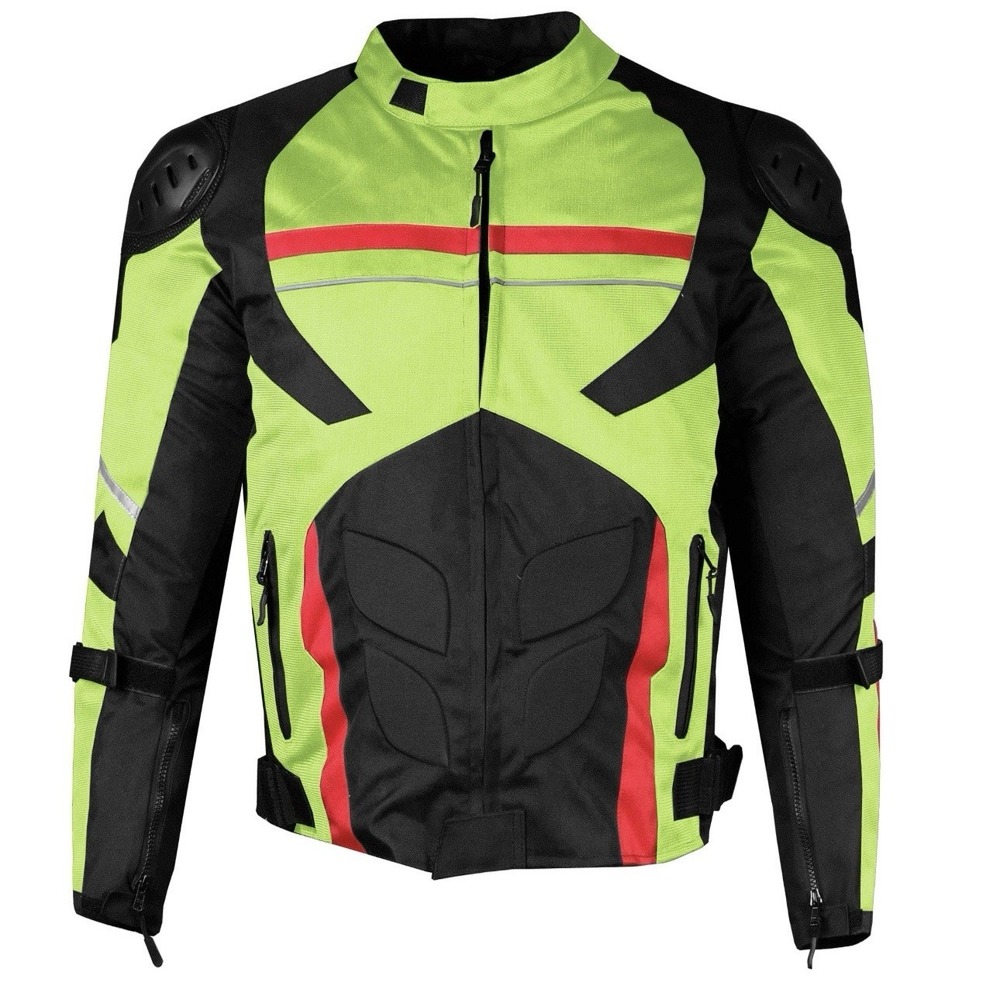 Motorcycle Jacket Men Armor‎ Mesh Riding Protective Gear Black Neon Yellow Red